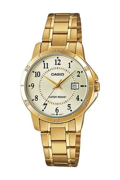 Casio Women's Stainless Steel Quartz Analog Watch LTP-V004G-9BUDF - 30 mm - Gold