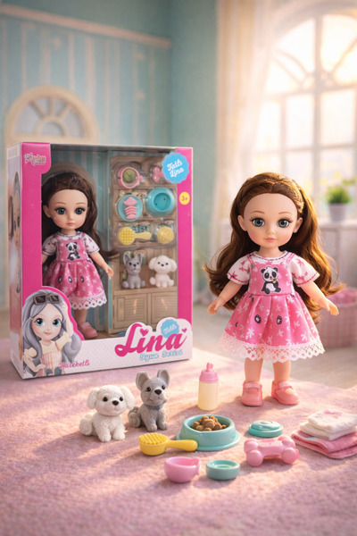 viyol marketim Tatlı Lina Bebek Oyun Seti – 15 cm Figür Bebek Kız Çocuk Oyunc...