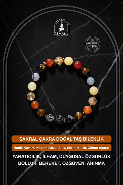 OSMANLI DOĞAL TAŞ Certified Sacral Chakra Natural Stone Bracelet