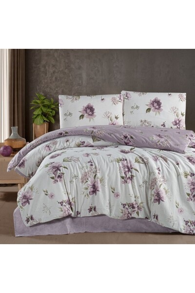 First Choice Ranforce Eliza Violet Διπλό Βαμβάκι Λινό με λουλούδια