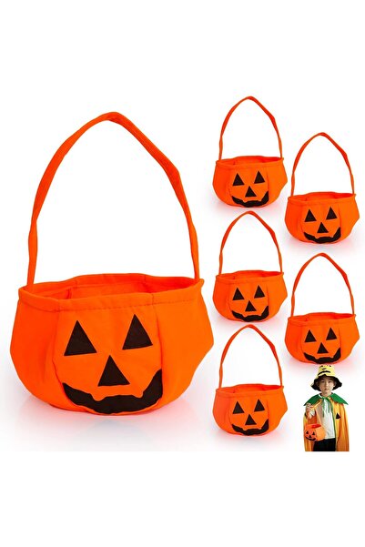 Other Pungi Dulciuri Halloween Dovleac - Set 6 Bucati, Material Textil, Maner...
