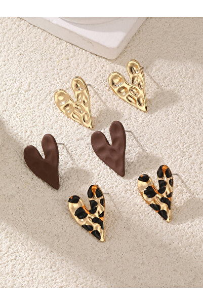 Take Two By Styli Set of 3 - Heart-Shaped Earrings
