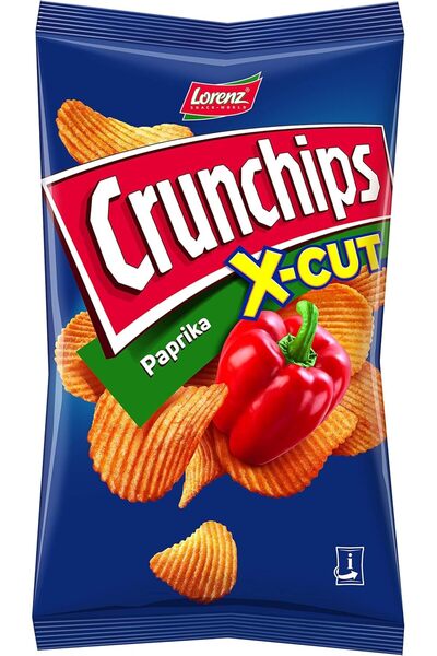 LORENZ رقائق كرانشيبس مقطعة على شكل حرف X بنكهة البابريكا - 85 غرام