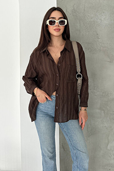 Noa&Noa Sequined Detailed Wrinkled Look Oversize Shirt – Breeze