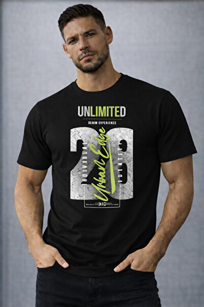 herkesemoda Tricou Basic cu Detaliu Text Imprimat Nelimitat