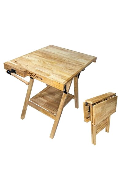 Rox Wood 0338 Mengeneli Katlanır Ahşap Marangoz Çalışma Tezgahı