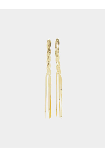 Styli Gold Plait Dangle Earrings