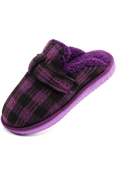 Other Papuci Pufoși de Dama COFACE - Spumă Memorie, Plușați - Violet-Negru, M...