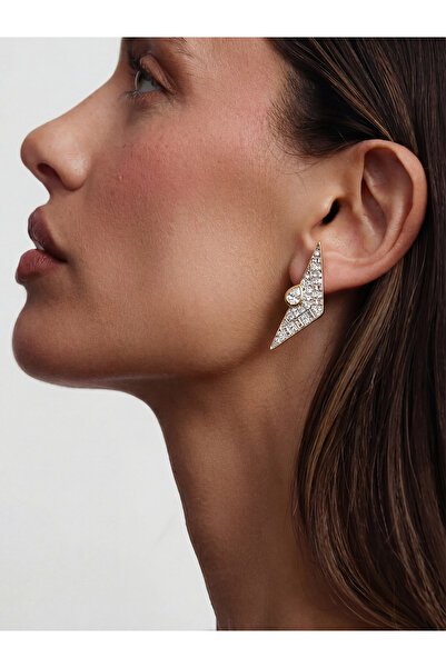 FLORA ATELİER LIORA KÜPE. RODYUM KAPLAMA PİRİNÇ.