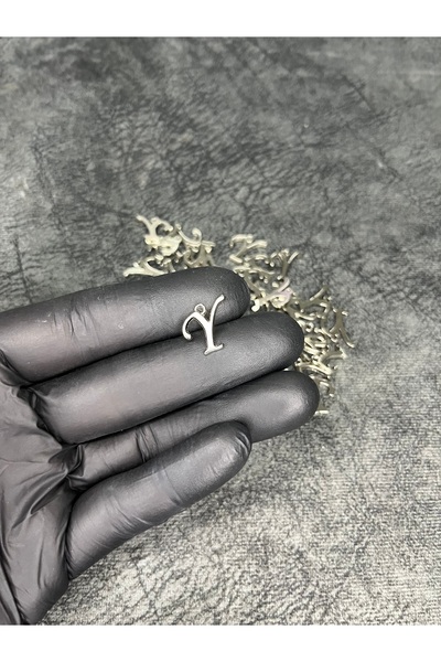 Mos Tespih 1 Adet Y Harfi Gümüş Renk Tesbih Püskül Ucu Kolye Ucu Takı Malzemesi