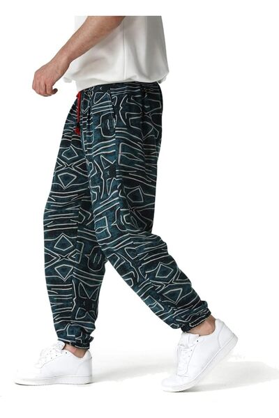 Other Pantaloni Trening Bărbați - Bumbac Elastic, Stil Vintage Etnic - Largi,...