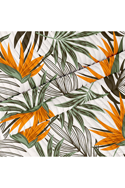 Other Material Catifea Reiata Motiv Frunze - Tapiterie si Decoratiuni, Alb, 3...