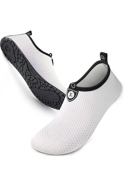 Other Unisex Water Shoes - Quick Dry, Non-Slip TPR Sole - White Circle Dot, 4...