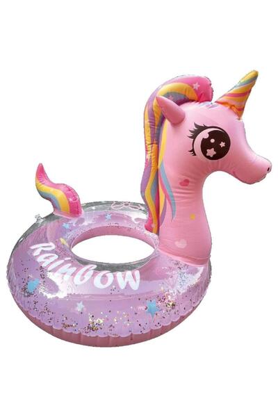 osman kızılkaya Bermuda Unicorn Figürlü Simli Simit 65 cm 2410053 Pembe