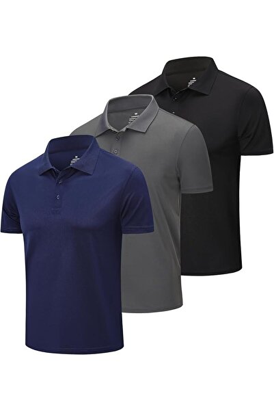 Other Set 3 Tricouri Polo Bărbați - Material Respirabil, Uscare Rapidă - Poli...