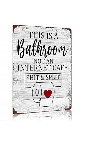 Other Placă Metalică Decorativă Baie - Design Amuzant, Metal Rezistent - 20 x...