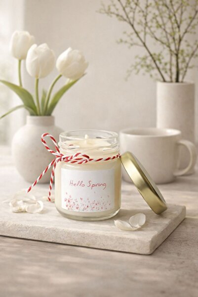 lunera Lumânare parfumată cu ceară de soia 50 g - Mărțișor „Salut, primăvară”