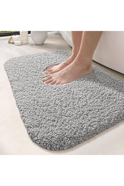 Other Bath Mat - Soft Microfiber, Non-Slip TPR, Ultra-Absorbent - 40x60 cm, Gray