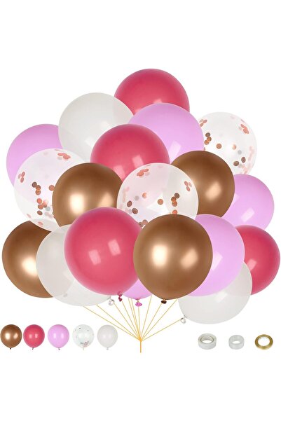 Other Set 60 Baloane - Latex , Rezistente, 30 cm - Roz și Alb, Aer sau Heliu