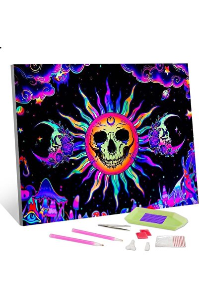Other Set Pictura cu Diamante 5D - Motiv Craniu, Mozaic DIY, Cristale Rasina ...