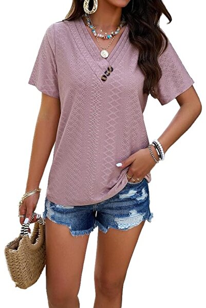 Other Tricou Damă - Material Respirabil, Decolteu în V, Poliester și Elastan ...