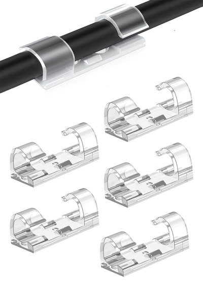 GoldPrestij 20Pcs Cable Organizer Clips Wall Tile Glass Cable Holder Adhesive...