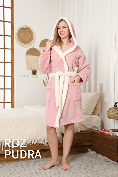 pamuklu Cocolino Short Hooded Towel Pink Powder