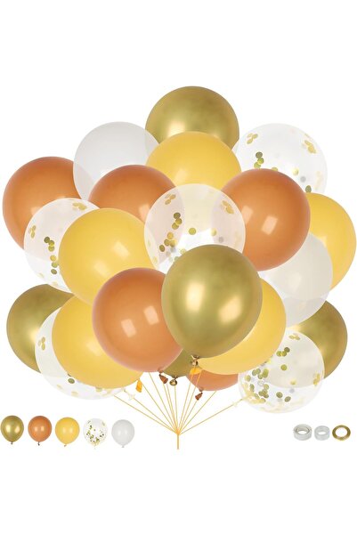 Other Set de 60 Baloane Petrecere - Latex , Aer sau Heliu - 30 cm, Galben și Alb