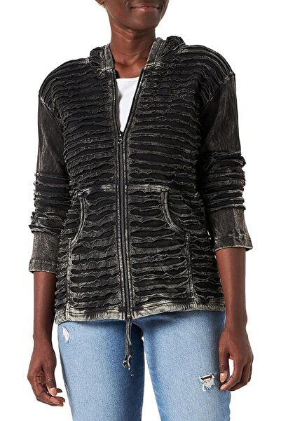 Other Gothic women's Hooded - 100% Cotton , zipper, razor cut - Black, size S