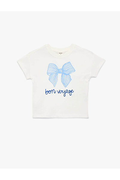 Koton С принт за бебешко момиче с щампа на панделка в екрю цвят 6SMG10027AK