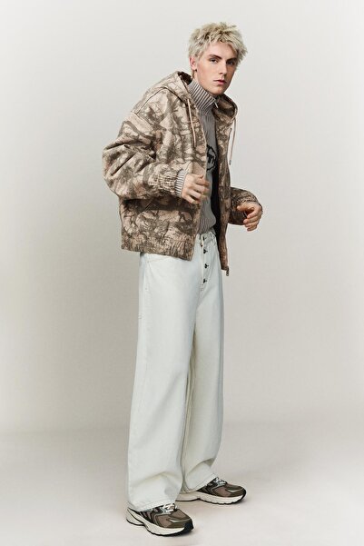 Bershka Fermuarlı kapüşonlu dolgulu ceket