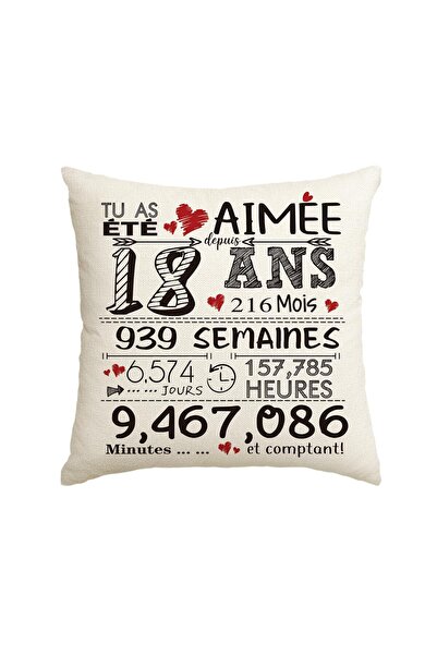 Other 18th Anniversary Decorative Pillowcase - Premium Polyester Gift, 45x45 ...