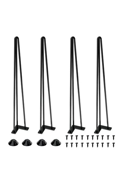 Other Picioare de Masă Metalice Hairpin - Oțel Carbon, 4 Bucăți, 71 cm Negru,...