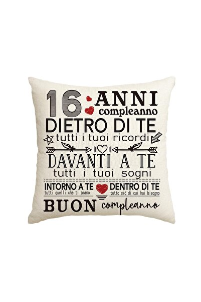 Other 16th Birthday Decorative Pillowcase - Polyester, Invisible Zipper - 45x...