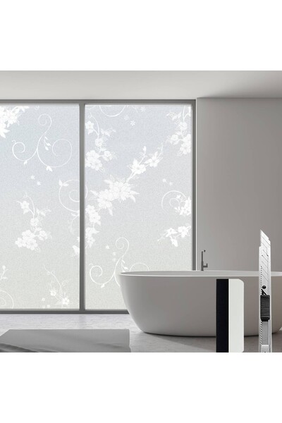 Other Self-Adhesive Matte Window Film - UV Protection, White Orchid Pattern, ...
