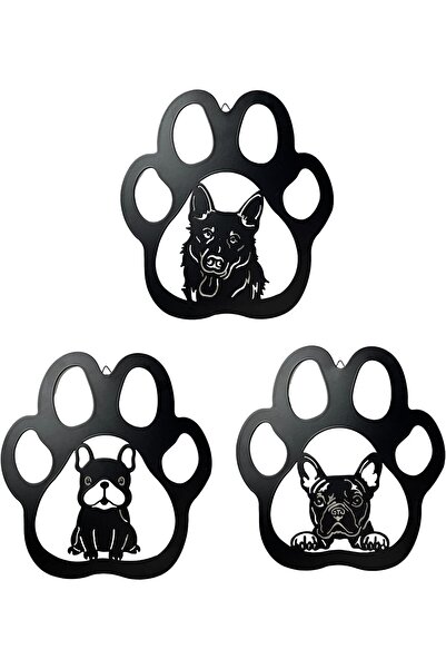 Other Decoratiuni Perete Metal Caini - Set 3 Piese, Model Labuta - 26.4 x 24....