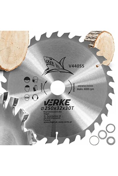 VERKE Карбидно острие за трион, за дърво и дъски, 250 x 32 x 30T,