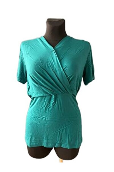 Other Top Maternitate și Alăptare - Bumbac Elastic, Mânecă Scurtă - Turcoaz, ...