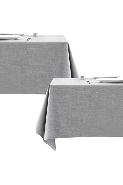 Other Set of 2 Waterproof Tablecloths - Washable PVC, Lotus Pattern - 140x200...
