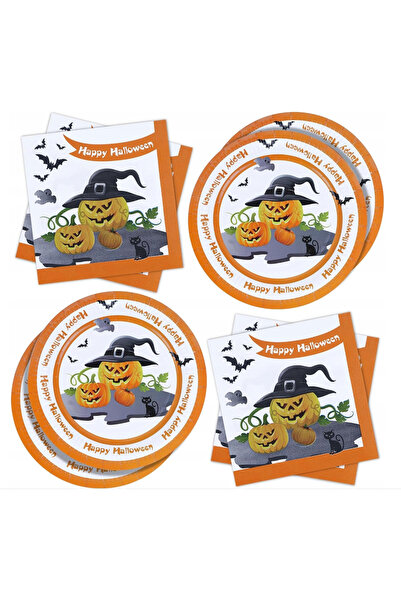 Other Halloween Plates and Napkins Set - Paper, Pumpkin Pattern - 40 Pieces, ...