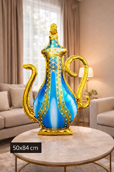 Baloncu Dede بالون رامازان إبريج من الفويل مقاس 50x84 سم أزرق ذهبي