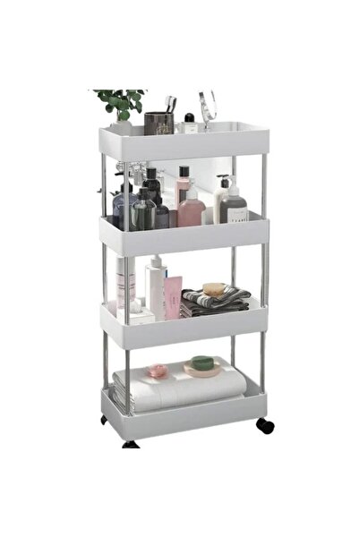 OEM Portable organizer with 4 shelves, for bathroom and kitchen, 40 x 22 x 86 cm
