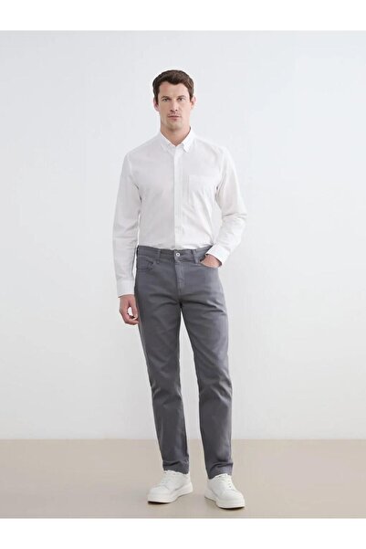 LC Waikiki Μαύρο ανδρικό παντελόνι chino στενής γραμμής Γκαμπαρντίνα (S6)