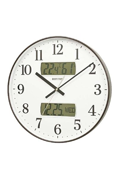 Generic Silent Silky Move Round Quartz Movement Wall Clock with LCD Display B...