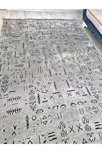 Buğlem Homee Dokuma Taban Şonil Kilim Hitit Desenli Gri Renk