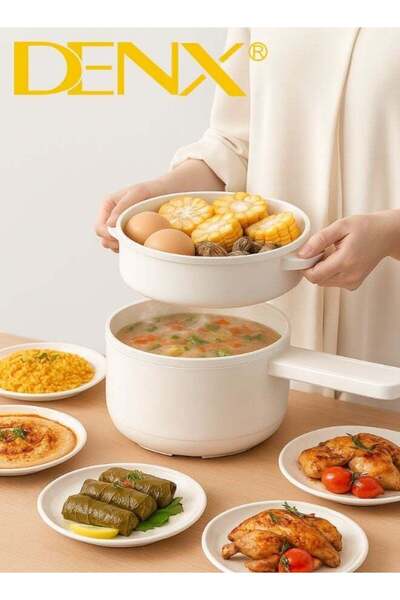 Denx 2L Electric Hot Pot with Steamer & Temperature Control