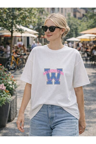 Risely Co Washington Women's Oversize White T-Shirt