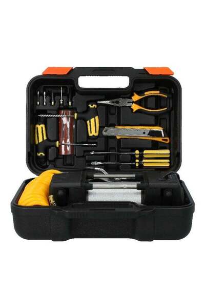 Generic AUTOSMART 120W Durable And Compact Air Compressor Kit Orange And Black