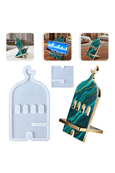 Getshopmini Epoksi Telefon Tutucu Ramazan Modeli Ayaklı Telefon Tutucu Kalıbı...