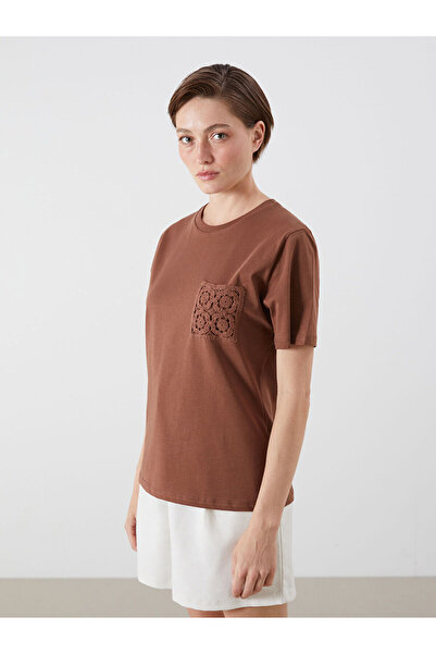 LC Waikiki Vizyon New Season Crew Neck Lace Pocket Women's T-Shirt